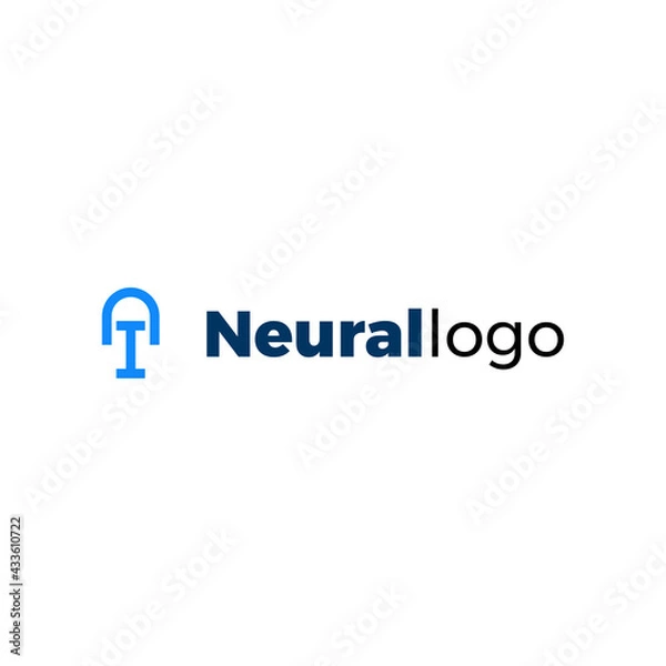 Fototapeta Vector Logo Artificial Intelligence Monogram