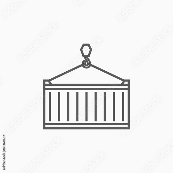 Fototapeta container icon, logistic vector illustration