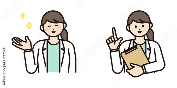 Fototapeta 白衣を着た女性のイラスト素材