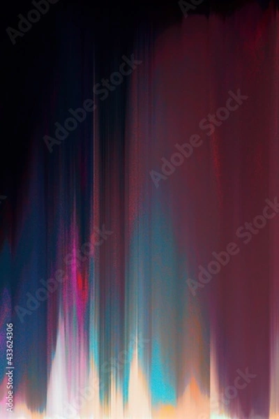Obraz Modern background with dead pixel and bug, glitch and error signal. Optical distortion, overlapping geometric. It can be used for web design, printed products and visualization of music.