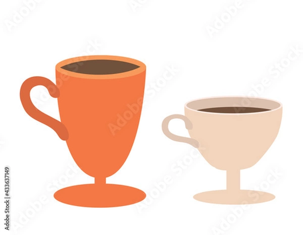 Fototapeta coffee cups with stool