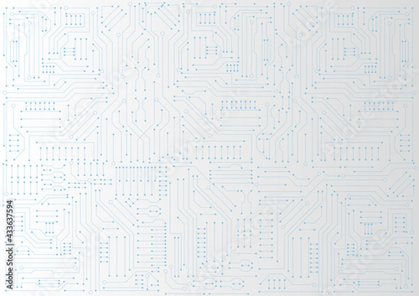 Fototapeta circuit board electronic or electrical line on black and white engineering technology concept vector background