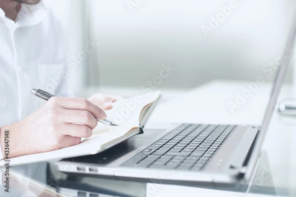 Fototapeta The concept of hard office work of employees