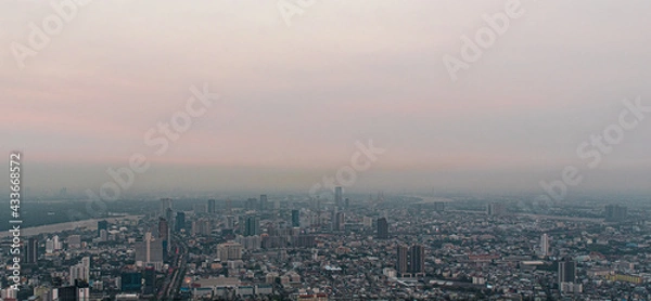 Fototapeta Susnet in Bangkok panoramatic view