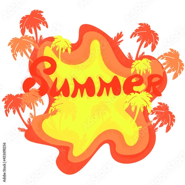 Obraz Summer color vector with palms.