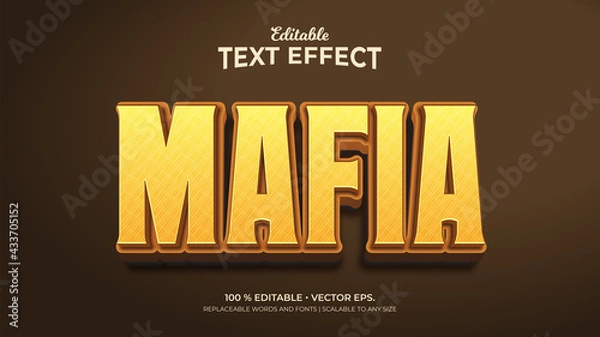 Obraz Mafia Textured 3d Style Editable Text Effects Template