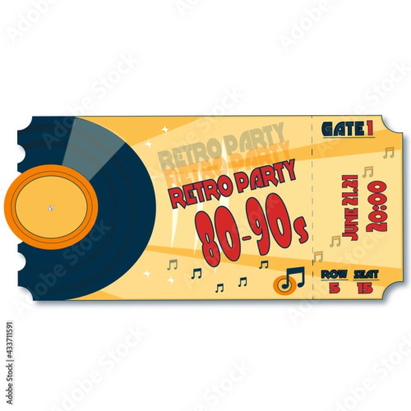 Obraz Retro party ticket 