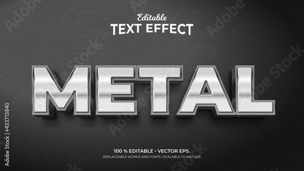 Obraz Metal Textured 3d Style Editable Text Effects Template