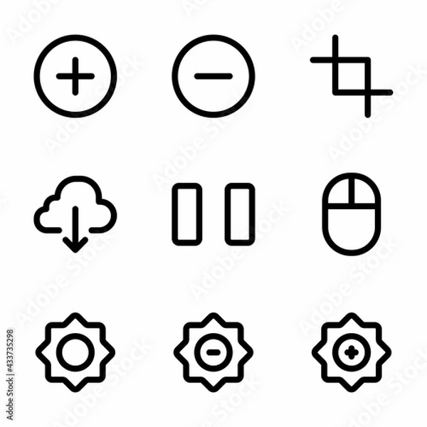 Fototapeta interface icon set with outline style for poster, and social media