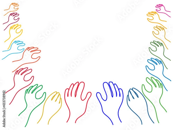 Obraz カラフル手のフレーム