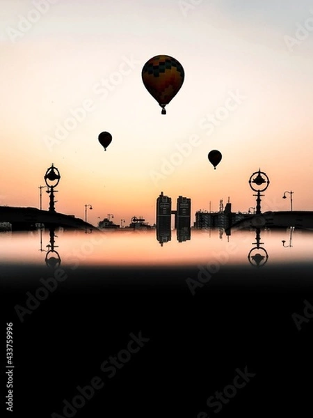 Obraz hot air balloon at sunset