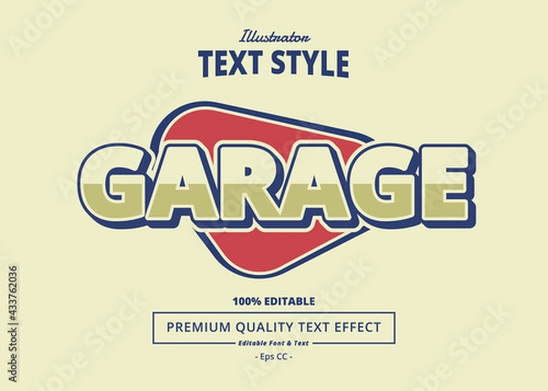 Obraz Garage Illustrator Text Effect
