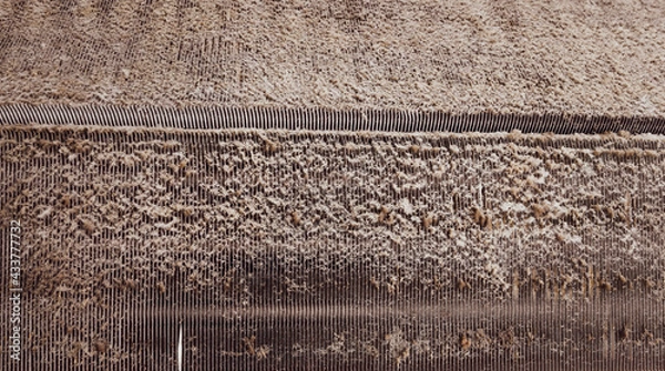 Fototapeta Close up evaporator panel with a lot of dust, dirty air conditioner in room