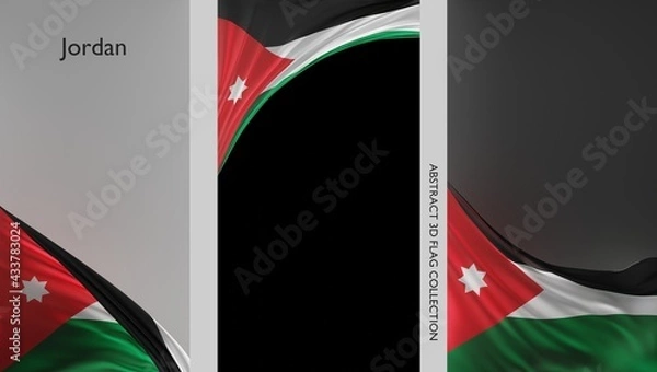 Fototapeta Abstract Jordan Flag 3D Render (3D Artwork)