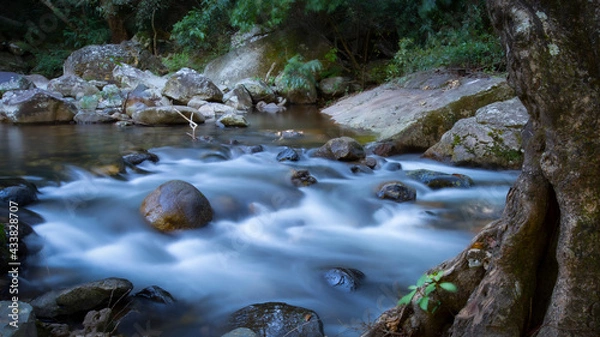 Obraz Beautiful landscape photo with waterfall in the forest and a cool breeze 