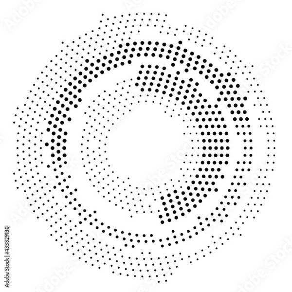 Fototapeta Halftone monochrome texture with dots. Circle, Zen. Minimalism, vector. Background for posters, websites, business cards, postcards, interior design.