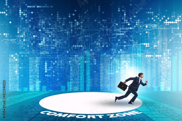 Fototapeta Businessman leaving his comfort zone