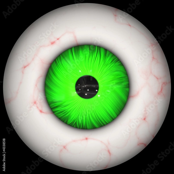 Fototapeta Illustration of human eyeball with green iris