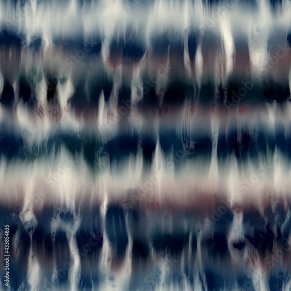 Fototapeta Seamless tie dye stripe pattern for fashion print. High quality illustration. Faux digital render of horizontal tie dye stripes with creases. Vibrant artistic hippie or bohemian culture print.