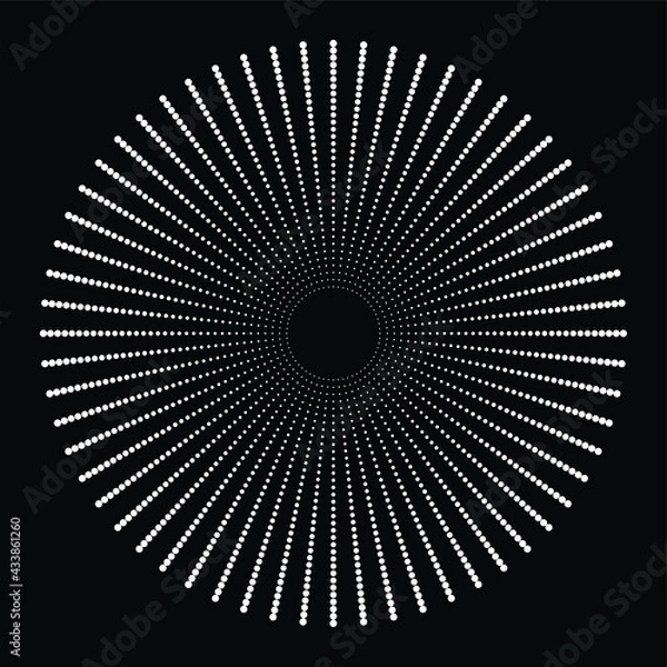 Obraz round snow frame. Set of abstract winter dotty background, border template with blank space for text. Circle, ring shape made of spots, dots, small beads, blots, snowflakes.