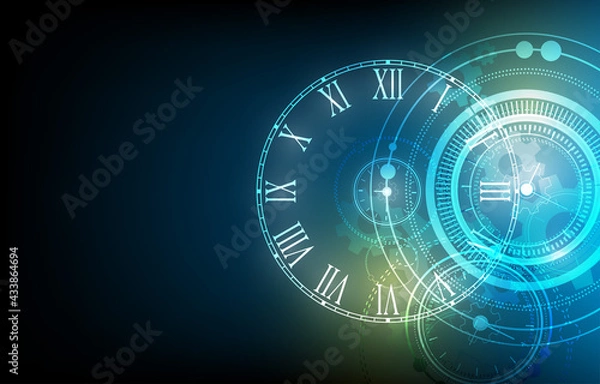 Obraz Vector technology clock wallpaper.futuristic background