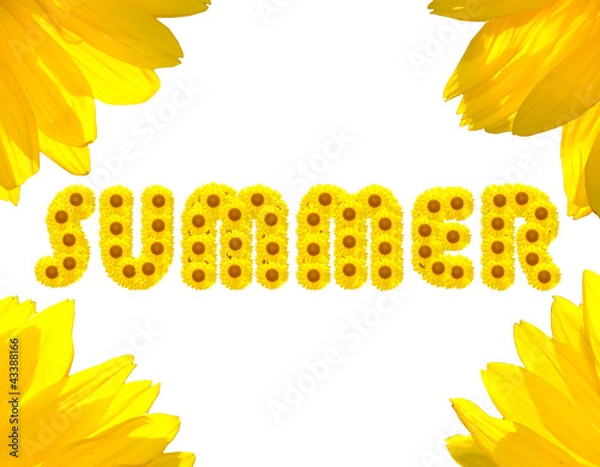 Obraz Summer Text made with sunflowers