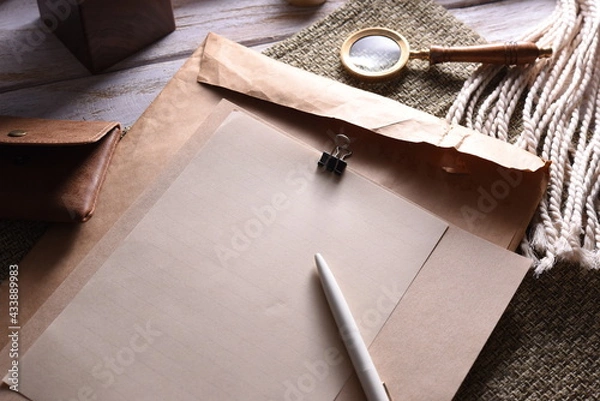 Obraz 便箋とルーペ