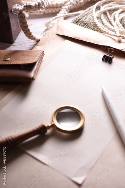 Obraz 便箋とルーペ