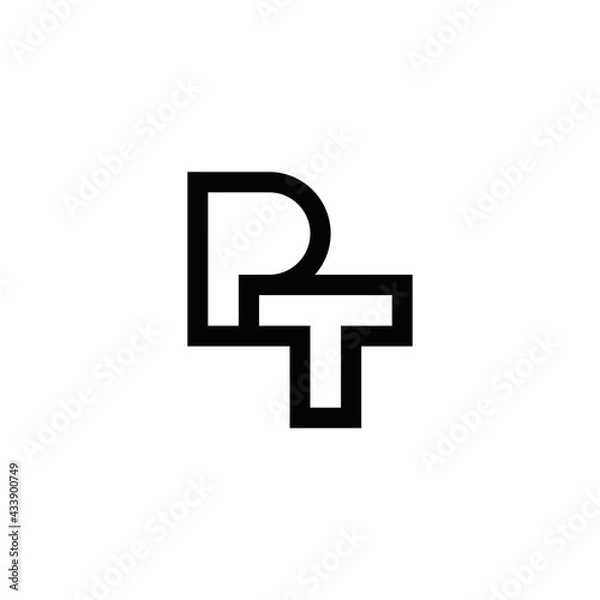 Fototapeta p t pt initial logo design vector template