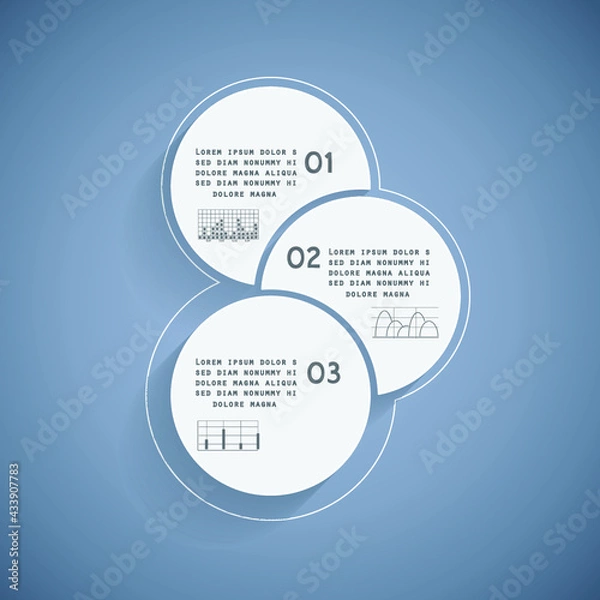Fototapeta Template for infographic, parts, steps or processes