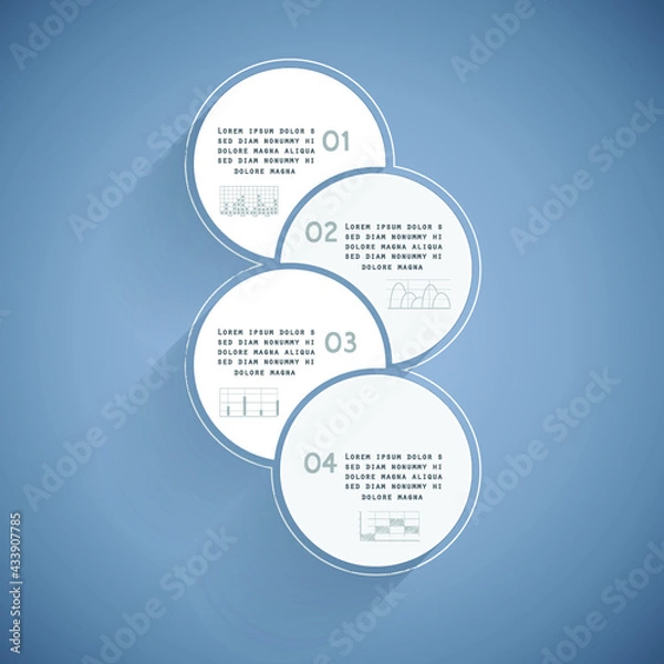 Fototapeta Template for infographic, parts, steps or processes