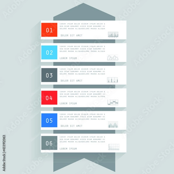 Fototapeta Template for infographic, parts, steps or processes
