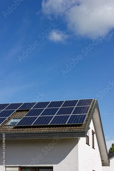 Obraz solar panel at blue sky