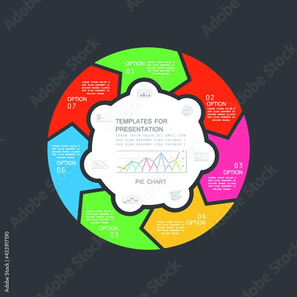 Obraz Pie chart for business presentation or processes