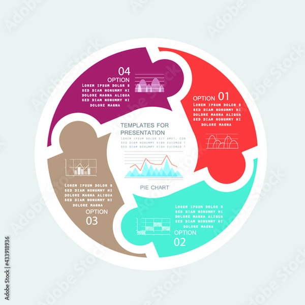 Fototapeta Templates for presentation, charts and graphs