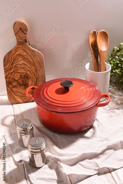 Obraz キッチンのホーロー鍋