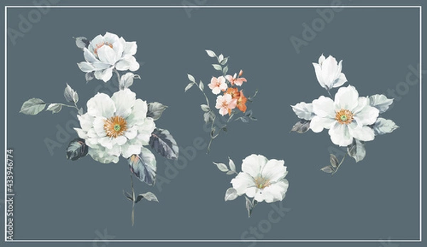 Fototapeta hand-painted flowers