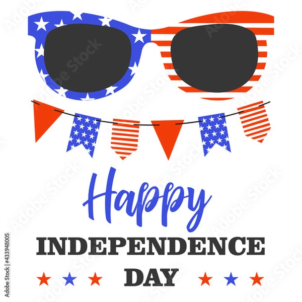 Obraz Happy Independence Day. Vector postcard, illustration.