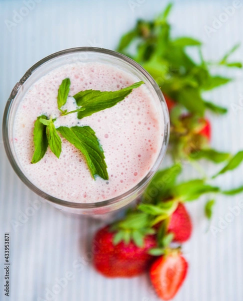 Obraz Milk cocktail with strawberry