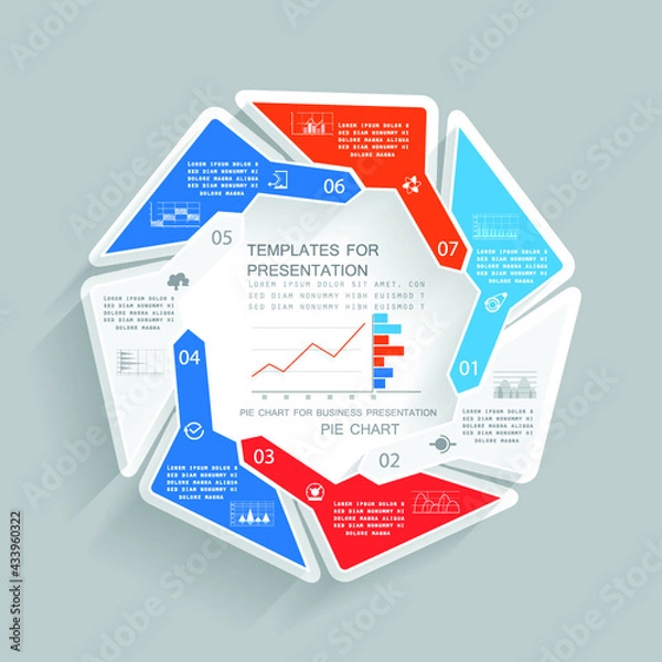 Fototapeta Templates for presentation, charts and graphs