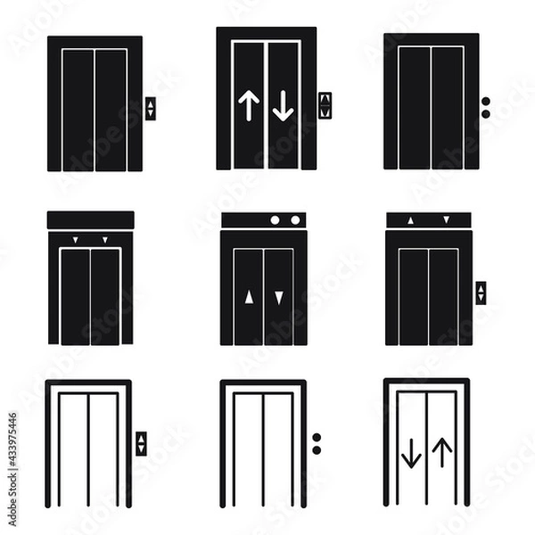 Fototapeta elevator icons set. elevator pack symbol vector elements for infographic web.