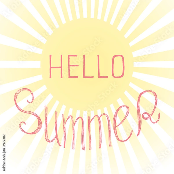 Obraz Banner with Hello Summer lettering