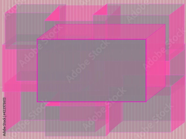 Fototapeta pink background abstract pattern frame art trendy texture illustration gray cube geometric repeat wallpaper retro