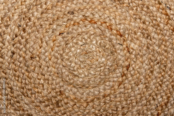 Obraz Beautiful circle pattern on handmade woven raffia basket