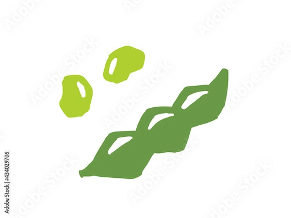 Obraz 枝豆　レトロなかわいいイラスト