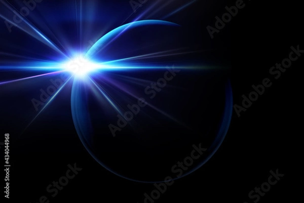 Fototapeta 美しい光と暗い地球のグラフィックイメージなアブストラクト