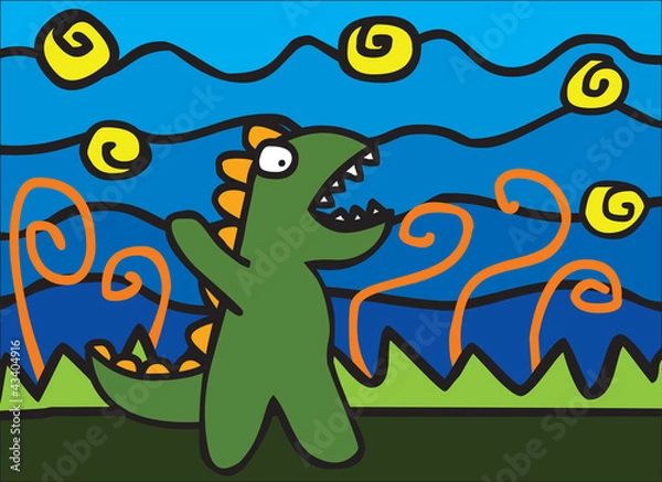 Fototapeta angry dinosaur