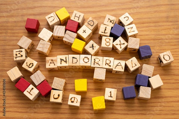 Fototapeta ブロックの手書き文字・国名「アンドラ公国」