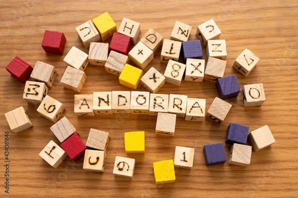 Fototapeta ブロックの手書き文字・国名「アンドラ公国」