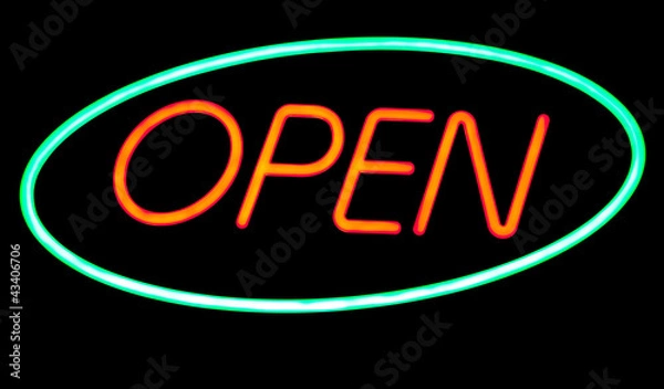 Obraz open  neon sign